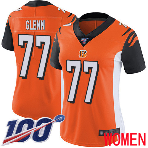 Cincinnati Bengals Limited Orange Women Cordy Glenn Alternate Jersey NFL Footballl #77 100th Season Vapor Untouchable